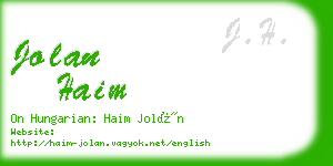 jolan haim business card